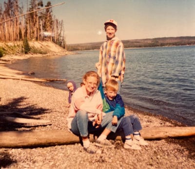 Yellowstone lake with the cousins